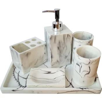 Europejski zestaw do mycia marmuru żywicy łazienka z pięciu części ekskluzywny zestaw do łazienki Łazienka szczotka uchwyt na szczoteczki do zębów butelka balsamu