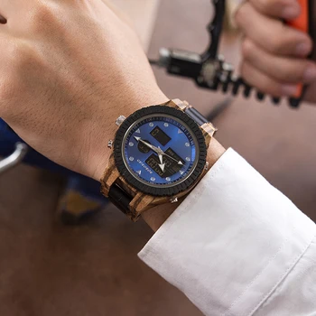 BOBO BIRD West zegarki męskie 2020 oryginalne drewniane zegarek Kwarcowy Świetliste ręce zegarek podwójny wyświetlacz zegarki sportowe Relogio Masculino