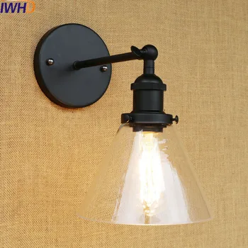 IWHD Glass Retro Vintage Wall Lamp Light LED Sconce Wandlamp LED Edison industrial Wall Lights For Home Arandelas Stair Lighting