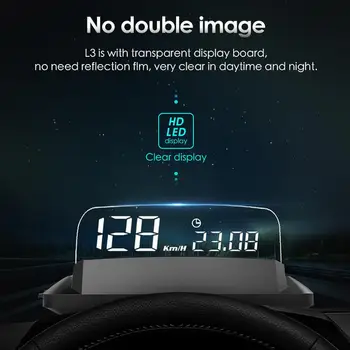Gorący Nowy OBD2 HUD L3 Head-up Display GPS Speedometer Car Windscreen Speed Projector KMH/KPM jest kompatybilny ze wszystkimi pojazdami