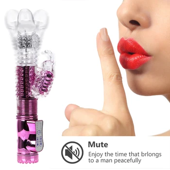 VATINE Butterfly Vibrator teleskopowe obrotowe kulki pręty podwójna wibracja różdżka dildo sex zabawki dla kobiet ładowania USB