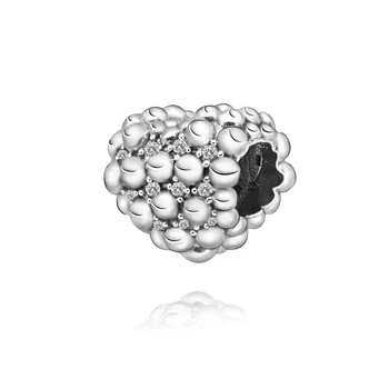 2020 Valentine New 925 srebro koraliki cekiny błyszczące serce Urok pasuje oryginalny pandora bransoletki kobiety biżuteria DIY