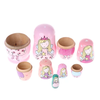 Darmowa wysyłka 5 szt Anioł Księżniczka rosyjskie matrioszki drewniane matrioszki zabawki dla dzieci prezent MA28