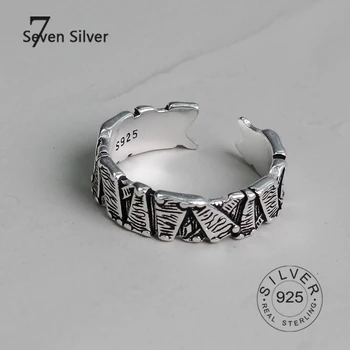 925 srebrny pierścień dla kobiet wykwintne biżuteria oddziałów osobowość twórcza retro regulowany pierścień prezent urodzinowy