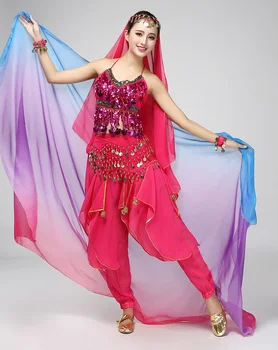 Nowość gradient welon Szal osoba szal owinąć szalik moda kobiety, taniec brzucha, Bollywood garnitur jedwab-jak