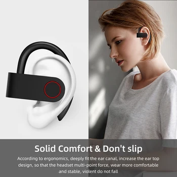 A9 TWS Bezprzewodowe słuchawki Bluetooth 5.0 słuchawki Zaczepu na ucho działa redukcja szumów słuchawki stereo z mikrofonem wodoodporny