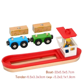 EDWONE AirPlain diabelski statek drewniany pociąg utwór kolejowe akcesoria edukacyjny gniazdo DIY oryginalne zabawki i prezenty dla dzieci