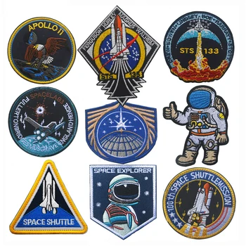 Astronauci Apollo Discovery Haftowane Tkaniny Logo Magiczna Opaska Poprawki Szycie Haftowane Aplikacja Ikona Akcesoria Patch