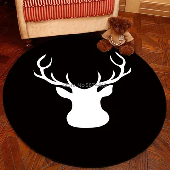 Wesołych Świąt powierzchnia podłogi dywan wystrój nocne krzesło mata dzieci bawią się dywany Złoty jeleń geometryczny okrągły dywan do salonu