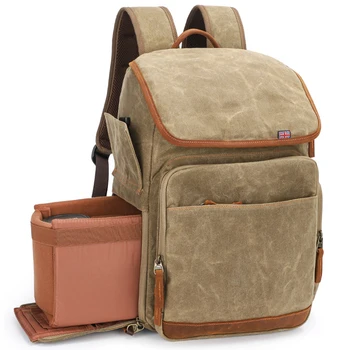 Wodoodporny batik na płótnie o dużej pojemności plecak miękka miękka torba do kamery zewnętrzne zdjęcie torby na ramię dla wideo DSLR zdjęcia