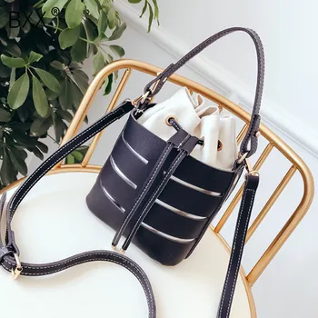 [BXX] Sznurek Bucket Bag dla kobiet 2021 nowy projekt mini sztuczna skóra Crossbody Torebki damskie torby na ramię torby damskie HI622