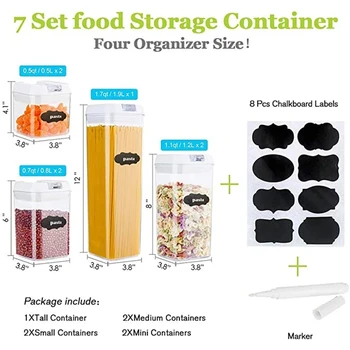 Szczelne pojemniki do przechowywania żywności, plastikowe pojemniki do płatków z łatwo zamykanymi pokrywami organizacja kuchni spiżarni i zbiornik do przechowywania