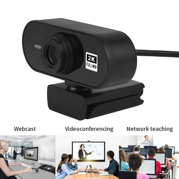 Najnowsza 2K Mini Webcam Camera Mic HD laptop urządzenia peryferyjnego USB kamera do nagrywania filmów na żywo