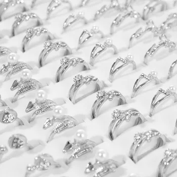 10szt nowy złoty kolor srebrny metalik aluminiowe pierścienie dla kobiet i mężczyzn wędliny projekt modny Kryształ zaręczynowe obrączki ślubne biżuteria