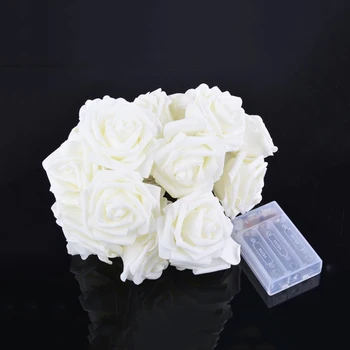2 m bateria LED sztuczny kwiat róży święto liny światła na ślub Walentynki ozdoby partii garland kochanka prezent ogród lampa