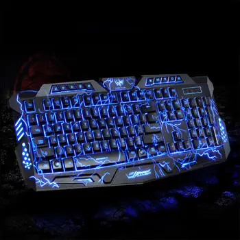 EastVita M200 trójkolorowa klawiatura do gier z podświetleniem Teclado USB Powered Game Keyboard dla stacjonarnego laptopa r20