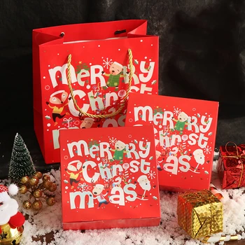 LBSISI Life 10szt świąteczne cukierki ciasteczka papierowe pudełka ciastko czekoladowe ciasteczka Nugat prezent Kraft kartonik dla wesołych Świąt