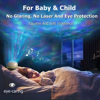 Muzyczny projektor led Baby Night Light Ocean Wave projektor z Bluetooth Sky Light Galaxy atmosfera dla dzieci lampki nocnej