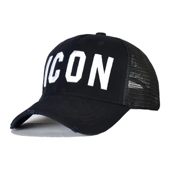 DSQICOND2 letnia netto czapka haft ikona litery bawełniane czapki z daszkiem wysokiej jakości czapka Mężczyźni Kobiety trucker czapka czarna czapka kapelusz tato