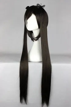 Kon Nakano Азуса peruka 100 cm długie, proste, czarne odporne włosy syntetyczne cosplay peruka + czapka peruka