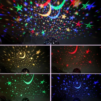 Galaxy Gwiezdny projektor led księżycowy nocne niebo obrotowy baterie dla dzieci sypialnia decor Gwiazda światło Księżyca dzieci prezent lampy
