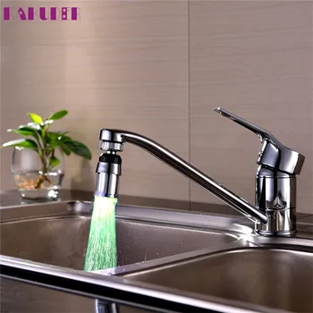 2018 zlewozmywak 7Color Change Water Glow Water Stream Shower LED Faucet Taps Light
