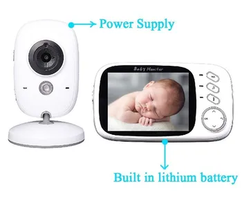 Bezprzewodowe wideo kolorowy Niania 3,2-calowy wyświetlacz LCD 2-pasmowy rozmowy audio noktowizor do obserwacji aparatu bezpieczeństwa snu nad dziećmi