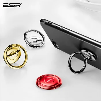 ESR Finger Phone Grip Ring magnetyczny uchwyt samochodowy Stojak Metal Grip Stand 360 Finger Ring Phone Holder dla iPhone Samsung Xiaomi