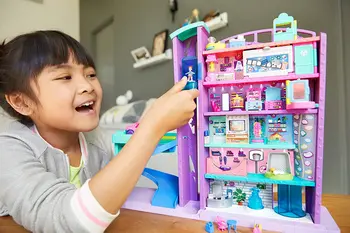 Oryginalny Polly Pocket Pollyville Mega Mall Super Pack Toys for Girls Shopping Center Girls Accessories Kids Toy House Playset