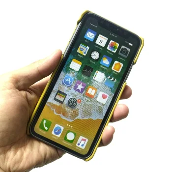 Żółty pasek ze skóry naturalnej uchwyt etui dla iPhone X XS Max 10 7 8 Plus telefon urządzony w luksusowym Krokodyl Mix Color slim slim hard case