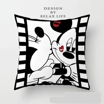 Disney Myszka Miki Minnie miękkie poszewki tekstylia do domu biała para poszewka ozdobne poszewki na poduszki case salon prezent