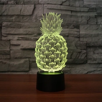 Nowa nowość 3D ananas Ananas LED Night Light 7 zmiana koloru Home Room Decor Child Baby Kids Sleeping lampa festiwal prezentów
