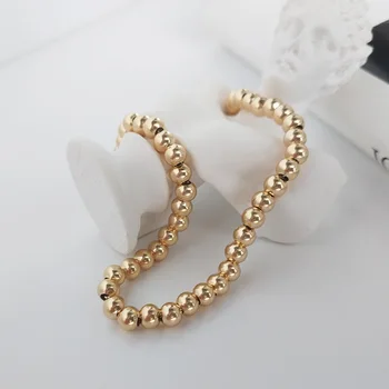Silvology srebra próby 925 4 mm puste okrągłe bransoletki z koralików dla kobiet złoty kolor eleganckie klasyczne bransoletki festiwal biżuterii