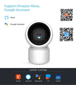 WAN LIN Tuya Smart Life 1080P IP 2MP Camera Wireless WiFi Security CCTV Surveillance Camera praca z Alexa Amazon, Google home