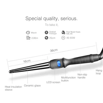 LCD modelujący narzędzie profesjonalne wałki do włosów fryzura gruszkę stożek elektryczna lokówka trzon rolkowa lokówka różdżka