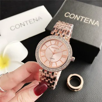 2020 Nowe Zegarki Dla Kobiet Klasyczny Rhinestone Luksusowe Damskie Zegarki Damskie Eleganckie Codzienne Damskie Metalowe Zegarek