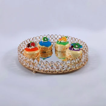 Złoto Nordic lustro Kryształ styl kosze do przechowywania skrzynia łatwy styl Główny organizator biżuteria naszyjnik deser talerz