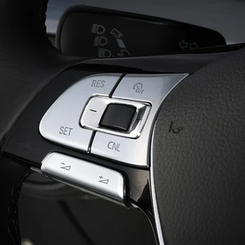 6szt przycisk na kierownicy samochodu uchwyt wykończenie pokrywa naklejka do Passata B7 B8 JETTA Tiguan GOLF MK7 samochodowa tapicerka