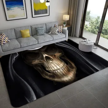 Skandynawski czaszka wzór dywan miękka flanela strona Główna duże dywany do salonu Sypialnia mata stolik mata 3D drukowane dywany
