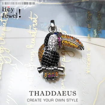Wisiorek Kolorowy Ptak Tukan, 2019 Mody 925 Srebro Biżuteria Europa Biżuteria Akcesoria Prezent Dla Kobiety Dziewczyny