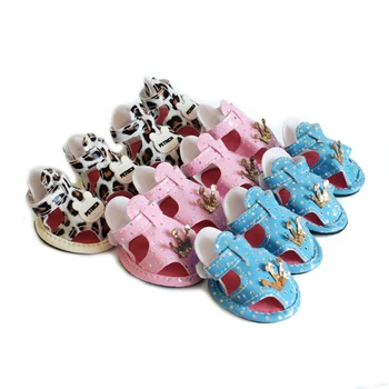 Pies kot typowe obuwie antypoślizgowe mały pies drukowanie Pet buty leopard buty szczeniak obuwie letnie miękkie sandały chihuahua 4szt