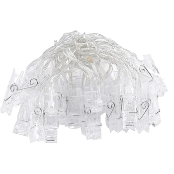 2M LED Garland Photo Clip Holder LED String Lights For Christmas, New Year Party Wedding Home Decoration Fairy Lights
