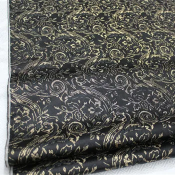 CF197 1Yard 150 cm czarny Пурл chiński jedwab satyna w żakardowe tkaniny tkaniny odzież dla chińskiego Qipao Cheongsam tkaniny do ślubu