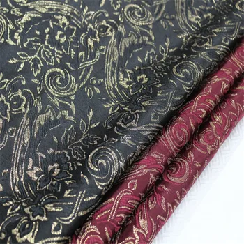 CF197 1Yard 150 cm czarny Пурл chiński jedwab satyna w żakardowe tkaniny tkaniny odzież dla chińskiego Qipao Cheongsam tkaniny do ślubu