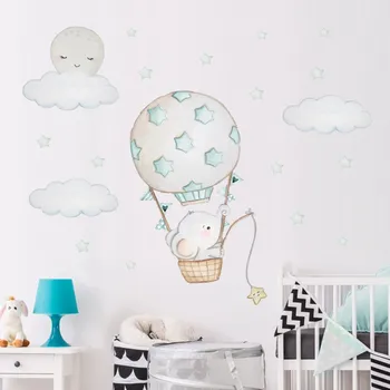 1 kpl. balon Elepant ścienne naklejki samoprzylepne kreatywne naklejki dla dzieci plac zabaw, wystrój ściany kreskówka naklejki dekoracyjne