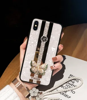 Luksusowy twórcze lustro moda 3D inkrustowane motyl etui do telefonu iPhone 12 Pro Max X XR XS MAX etui dla iPhone 7 8 6 Plus Case