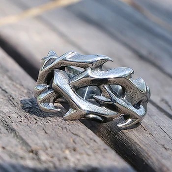 Rocznika pusty projekt Koronę z cierni, pierścienie dla mężczyzn kobiet ze stali nierdzewnej biker męskie pierścień moda ślub prezenty