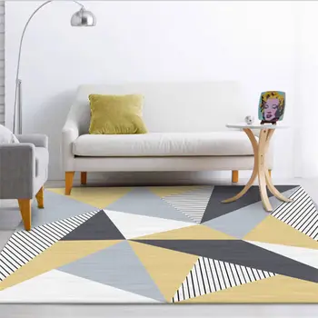 Dywan i dywany dla domu salon Nordic Yellow Przeplotem Diamond Wzór antypoślizgowy dywan sypialnia dywan Świąteczny dywan pranie ręczne