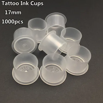1000pc S/M/L plastikowy jednorazowy kubek tatuaż Microblading makijaż permanentny pigment przezroczysty uchwyt pojemnika pokrywa tatuaż akcesoria