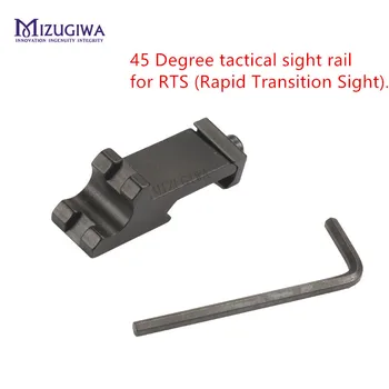 MIZUGIWA Scope Mount Tactical 45 stopni Offset Angle Adapter Side RTS 20mm Picatinny Rail Weaver Laser Hunting Rifle, Caza